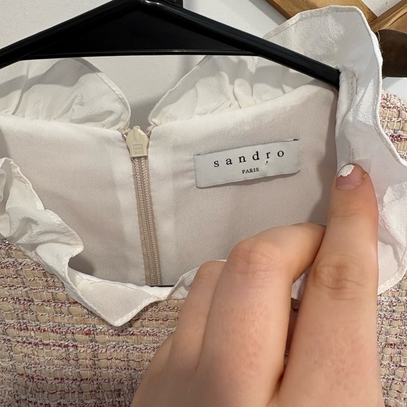 NWOT- SANDRO PARIS - MORGAN RUFFLED TWEED MINI DRESS - Picture 9 of 10